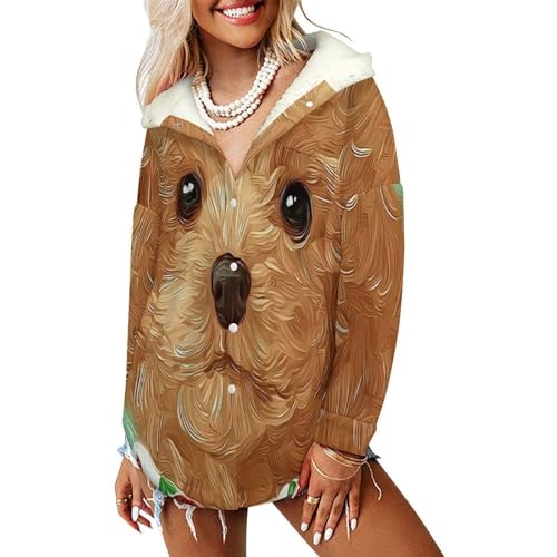 Veste polaire boutons femme contre le froid avec poches isolantes