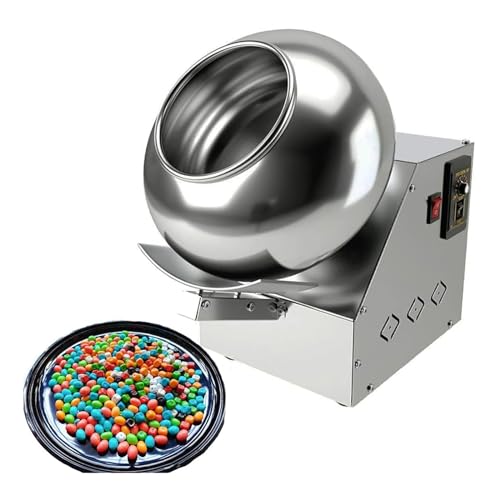Máquina de panificación de chocolate comercial, revestimiento automático de azúcar con control de velocidad 10-90, ideal para industrias farmacéuticas y alimentarias