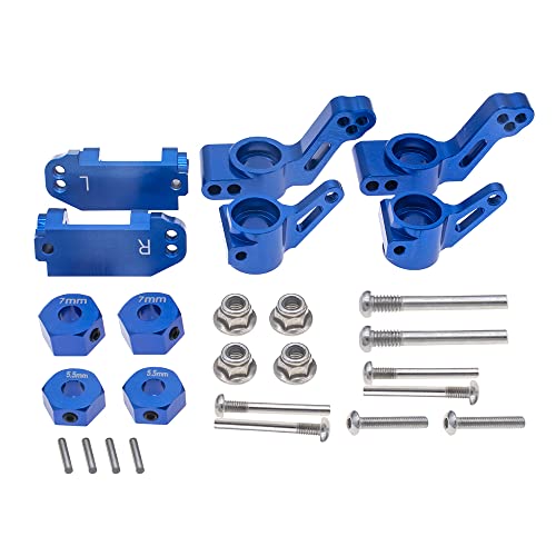 Rc Alloy Steering Blocks Caster Block Rear Stub Axle Carriers & 12Mm Hex Wheel Hubs For Traxxas 2Wd 1/10 Slash, Stampede, Rustler, Nitro Slash-Replaces Part 3736 3632 3752 #TOP3