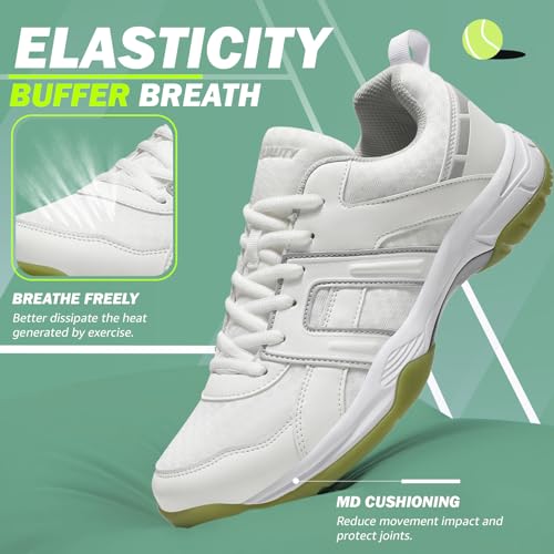 Image of ASHION Pickleball Shoes for Men Tennis Shoes Sneakers for All Court Racquetball Athletic Shoes for Racquet Sport | Arch Support