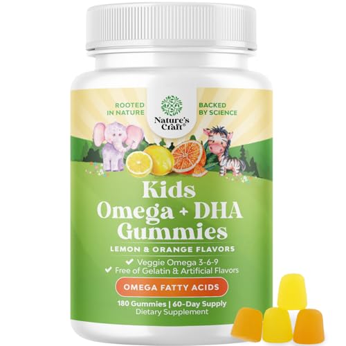 Omega DHA Gummies for Kids - Plant Based Omega 3-6-9 (180 chews)