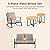 Grand patio Outdoor Rocking Chairs, 5-Piece Leather-Look Patio Bistro Set Outdoor Furniture Conversation Sets with Loveseat, 2 Rocking Chairs and 2 Faux Wood Grain Coffee Table, 4.75'' Grey Cushions