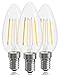 QNINE E14 LED dimmbar Glühbirne, 4W(ersetzt 40W Lampe), warmweiße dimmbare Glühbirnen E14, LED E14 Kerze Birne, Vintage Glühbirne Kerzenform, 2700K, 3 Stück