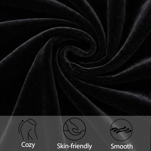 HHE Women Plus Size Velour Tracksuit 2 Piece Set Velvet Sweatsuits Zip Up Hoodie & Straight Leg Pant Set Jogging Suit (Black 3X)