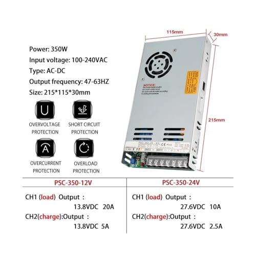 Chargeur 24V 10A PSC-350-24 alimentation sans interruption efficace - 3