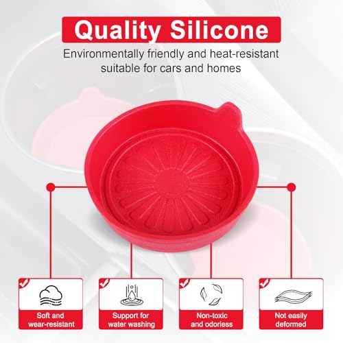 Portavasos para Carro SINGARO 4 Unidades Silicona Rojo miniatura 4