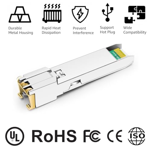 Image of 10GBASE-T SFP+ RJ45 Copper Transceiver Module Compatible with Intel E10GSFPT 10G SFP+ 30m Cat6a /7 4 Pack