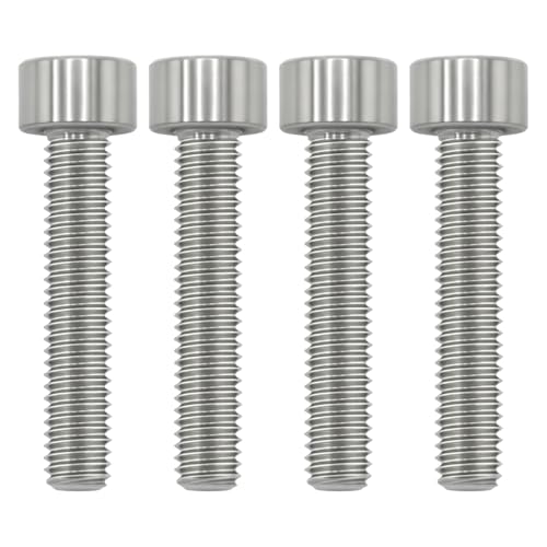 Image of M6x30 Titanium Bolts Hex Socket Cap Screw, Natural Color, 4PC | Lightweight Design, Ideal for Humid /Salty Environments, Socket Head Hex Key No Washer, MTB /Motorcycle Bolts
