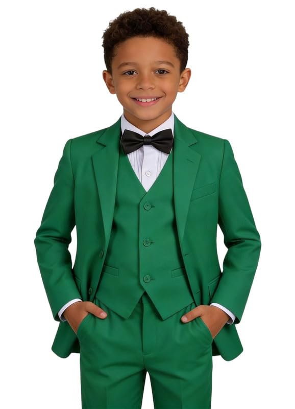 Image of Boys Suit for Kids Formal Slim Fit Tuxedo Suits Ring Bearer Outfit