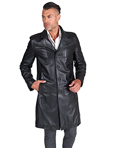 D'Arienzo Lederjacke Herren Schwarze Italienische Leder Lammleder...