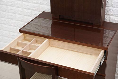 Amazon｜PLUS ONE 三面鏡 ドレッサー 化粧台 テクナ 収納付 LED 幅75cm 