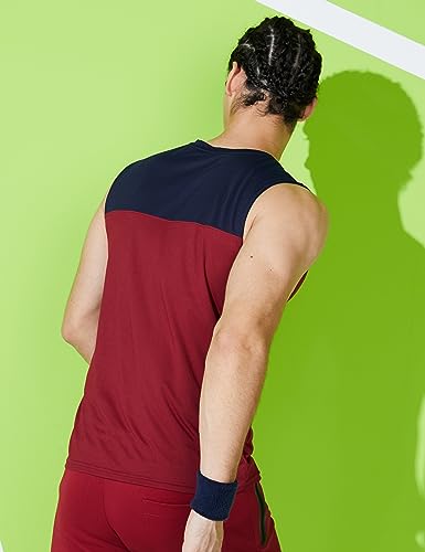 Image of Amazon Brand - Symbol Men's Polyester Color Block Active Regular Fit Sports | Round Neck | Sleeveless T-Shirt