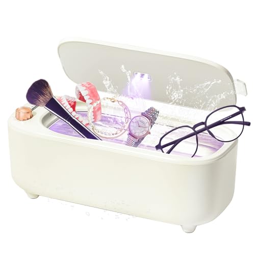 Nettoyeur de bijoux à ultrasons UV 47 kHz machine lunettes et prothèses