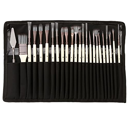 Queenser Conjunto de pincéis de pintura para artistas de 23 unidades de tamanhos diferentes Pincel p