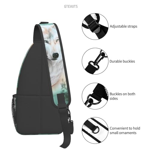 Navajo Teal Wolves Crossbody Bag for Women Men- Vintage Elegant Chest Bag Sling Bag Fashion Backpack Daypack2