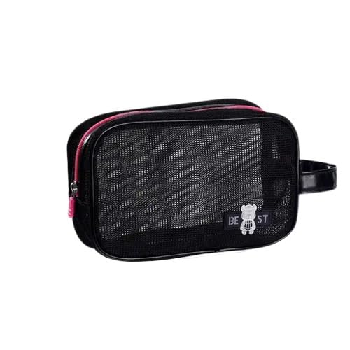 armar Mesh Toiletry Bag for Women & Men – Travel Cosmetic Pouch | Waterproof Organizer for Toiletries, Makeup, Shaving Kit | Lightweight, Breathable Travel Pouch with Handle – Black (Black)-picture-15