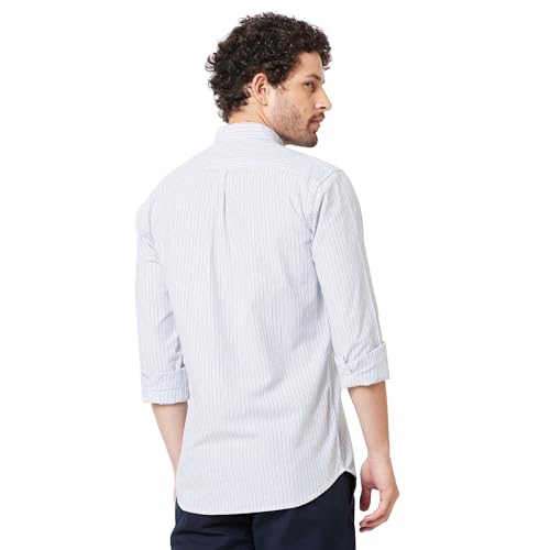 Image of KENNETH COLE New York Mens Slim Fit Cotton Spread Collar Long Sleeve Patch Pocket at Chest Casual Shirt