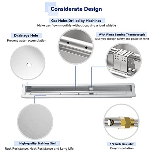 Skyflame 48" Linear Stainless Steel Gas Fire Pit Burner Kit by Skyflame - Used condition - Image 3