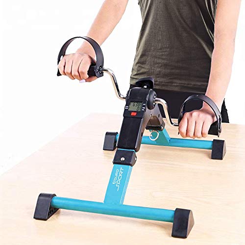 Aduro Sport Foldable Pedal Exerciser, Stationary Under Desk Exercise Equipment for Arm/Leg/Foot Peddler Exercise (Teal/Black)