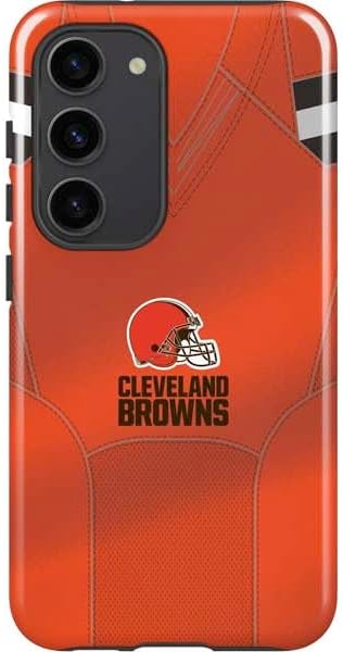 Skinit Pro Phone Case Compatible with Galaxy S23 - Officially Licensed NFL Cleveland Browns Distressed Design