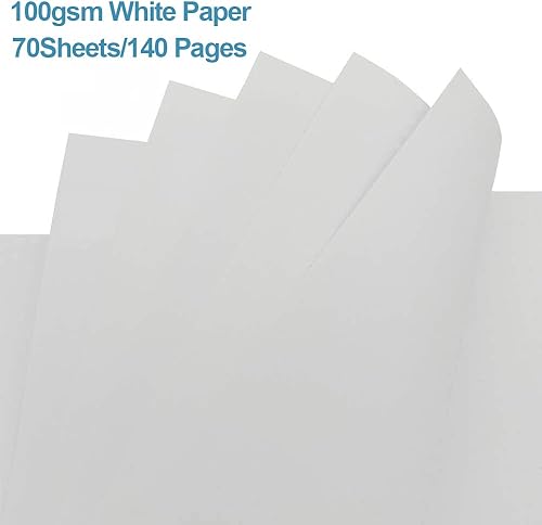 Miniatura 4 de Cuaderno en blanco A5 - Cuaderno de papel en blanco de 70 hojas140 páginas, papel blanco grueso de 100 GSM, diario en espiral en blanco de 5.8 x 8.3