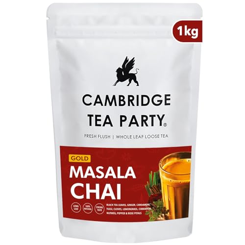 Image of Cambridge Tea Party 8 Spices Masala Chai Patti Tea Powder CTC, 1kg Pouch