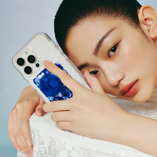 Image of PopSockets Phone Wallet for MagSafe, Phone Card Holder with Grip, Blue - Phantom Aspen