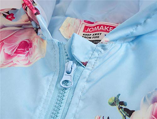 Toddler Boys Girls Cute Print Zip Jacket Hooded Trench Kids Coats Windbreaker Outdoor (Light Blue, 4-5 Years)4