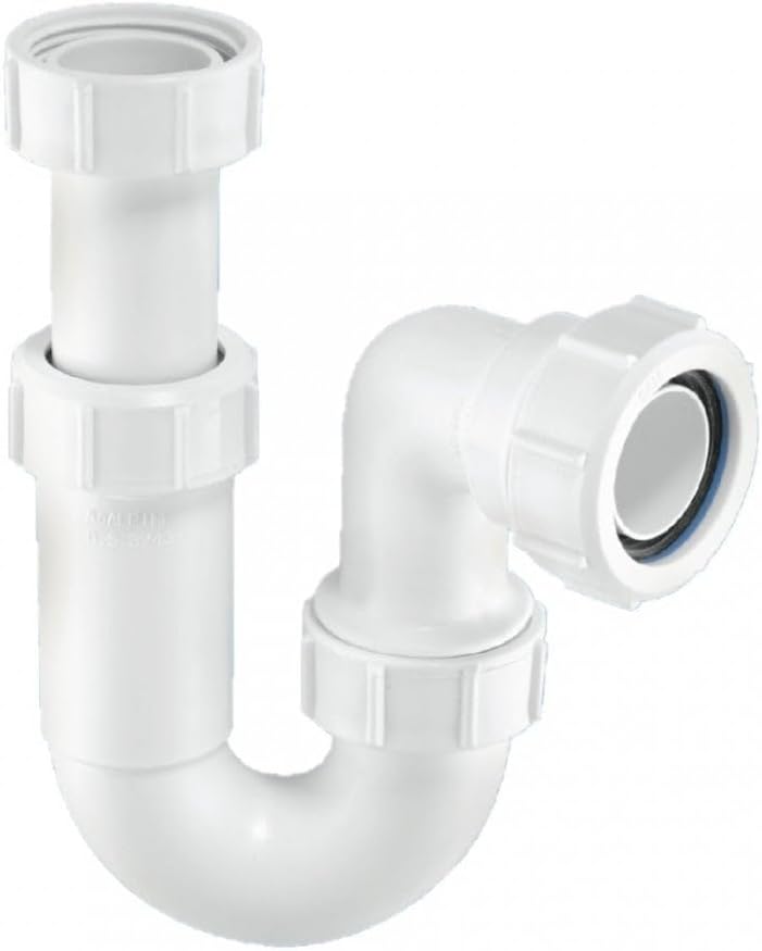 Mcalpine ASC10 11/2 Inch x 75Mm Water Seal Adjustable Inlet Tubular Swivel 'P' Trap with Multifit Outlet, White