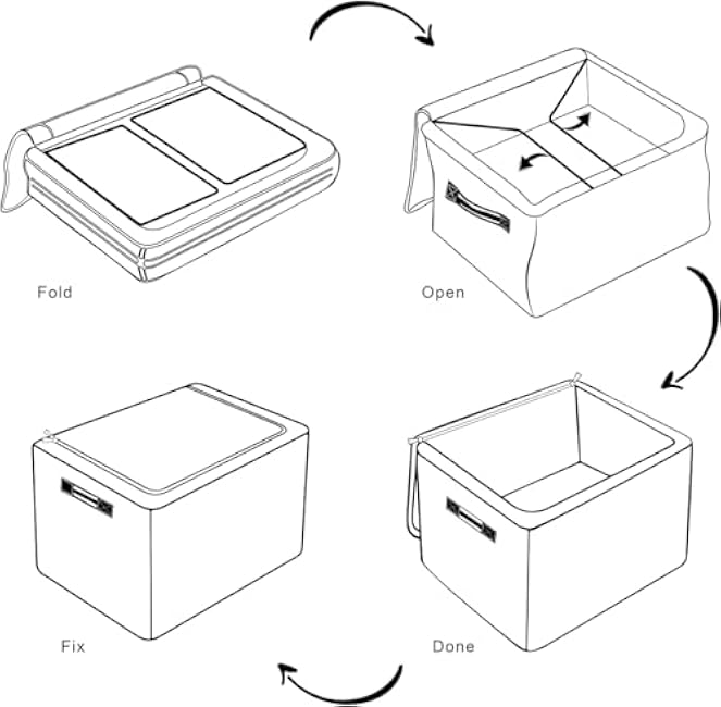 Storage Baskets with Lid Denim Bohemian Storage Bins Storage Box Collapsible Canvas Closet Shelf Basket Toy Book Clothes Organizer 1 pack