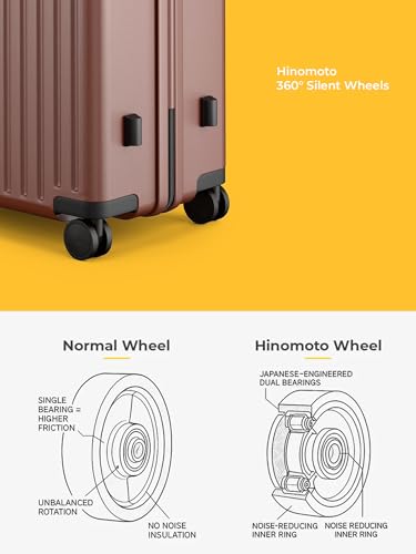 Image of EUME Classic Cabin 55 Cm and Check-in Medium 65 Cm Luggage Trolley Bags for Travel - Set of 2 (Cambridge Brown) | Polycarbonate (PC) 8 Hinomoto Wheels Suitcase | Cabin Trolley Bags | Luggage