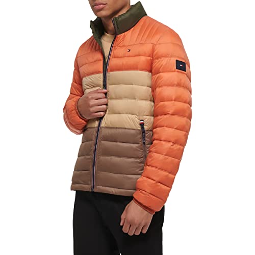 Image of Tommy Hilfiger Mens Embroidered Logo Puffer Jacket