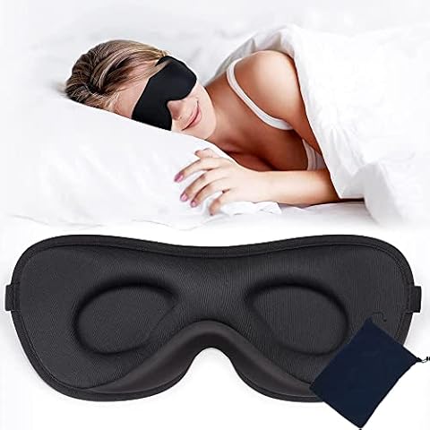 Sleep Mask,Perfect Sleeping Mask for Side Sleepers, 3D Ultra Soft Skin-Friendly Eye Masks for Sleeping Women Men Kids with Adjustable Strap, with Flannel Storage Bag Blindfold for Travel/Sleep/Nap Cover