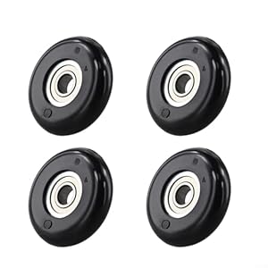 URPIZY Rudermaschinen-Sitzrad, 43 mm Durchmesser, hochfester Kunststoff, Ersatz-Riemenscheibe mit 8 mm Innendurchmesser, Stahllager für Fitnessgeräte (4 Stück)