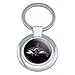 Killer Whale Orca with Waves Keychain Classy Round Chrome Plated Metal