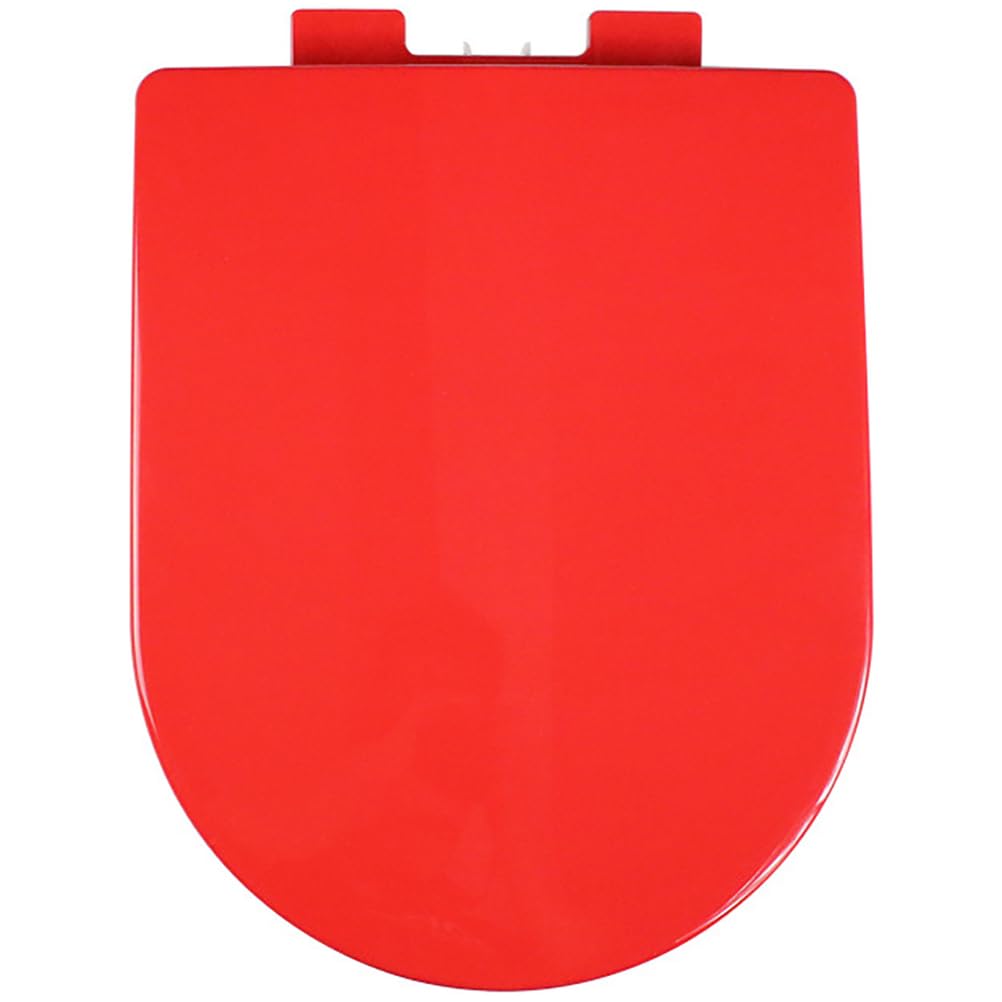 Ldhsjh Red Quiet Close No Slam Lid, Easy Install Clean, Durable Pp, Adjustable, Lightweight, Portable, User-Friendly, Compact, Slow, Shaped, Universal, Toilet, Seat
