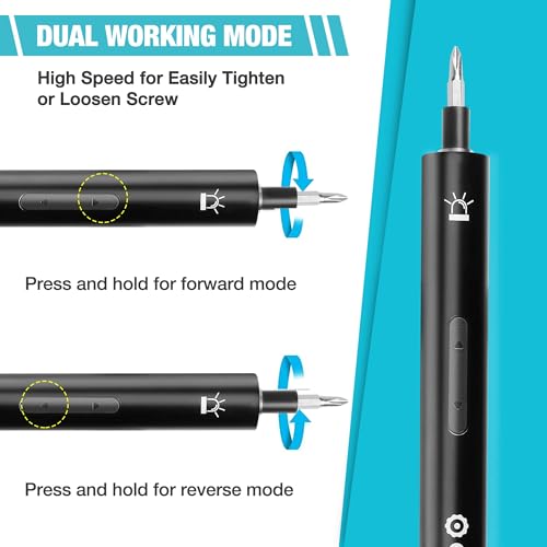 DURATECH Elektrische Schroevendraaierset, 50 Bits, Precisie Accuschroevendraaier, 3,6 V, met Ledlicht, voor Fijnmonteurs, Horloges, Laptops, Brillen, Speelgoed, Cadeaus voor Knutselaars - Afbeelding 4