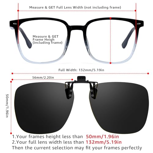 Trysee Polarized Clip on Sunglasses Over Prescription Glasses UV400 Protection (Including Non-flip Up & Flip Up) TS-CO-1033