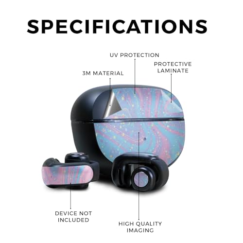 Image of Headphone Skin Compatible with Bose Ultra Open Earbuds - Cotton Candy Swirl - Premium 3M Vinyl Protective Wrap Decal Cover - Easy to Apply | Crafted in The USA by MightySkins