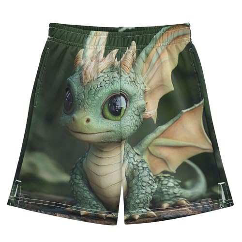 YYZZH Green Dragon Baby in Wild Boy Casual Shorts Athletic Shorts Pants with Pockets