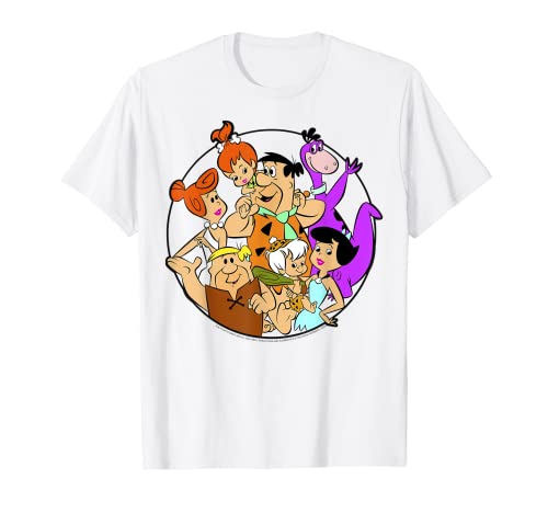 The Flintstones Officially Licensed Group Shot Circle T-Shirt
