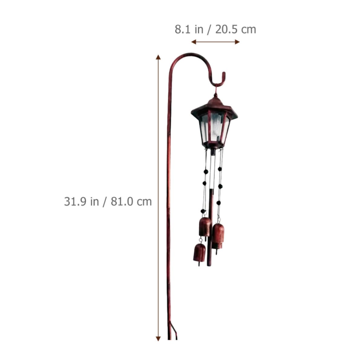 Toddmomy Campanelli a Vento Solari da Giardino Funzione di Illuminazione Notturna e Struttura in Ferro, Decorazione Originale e Retrò per Patio e Cortile