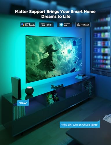 Image of Govee HDMI 2.1 AI Sync Box 2, 8K /4K @144Hz, RGBWIC for 75-85 Inch TVs | With TV Backlight, Supports VRR & ALLM, SmartThings & Matterr & Alexa, AI CogniGlow, 75 LEDs /m