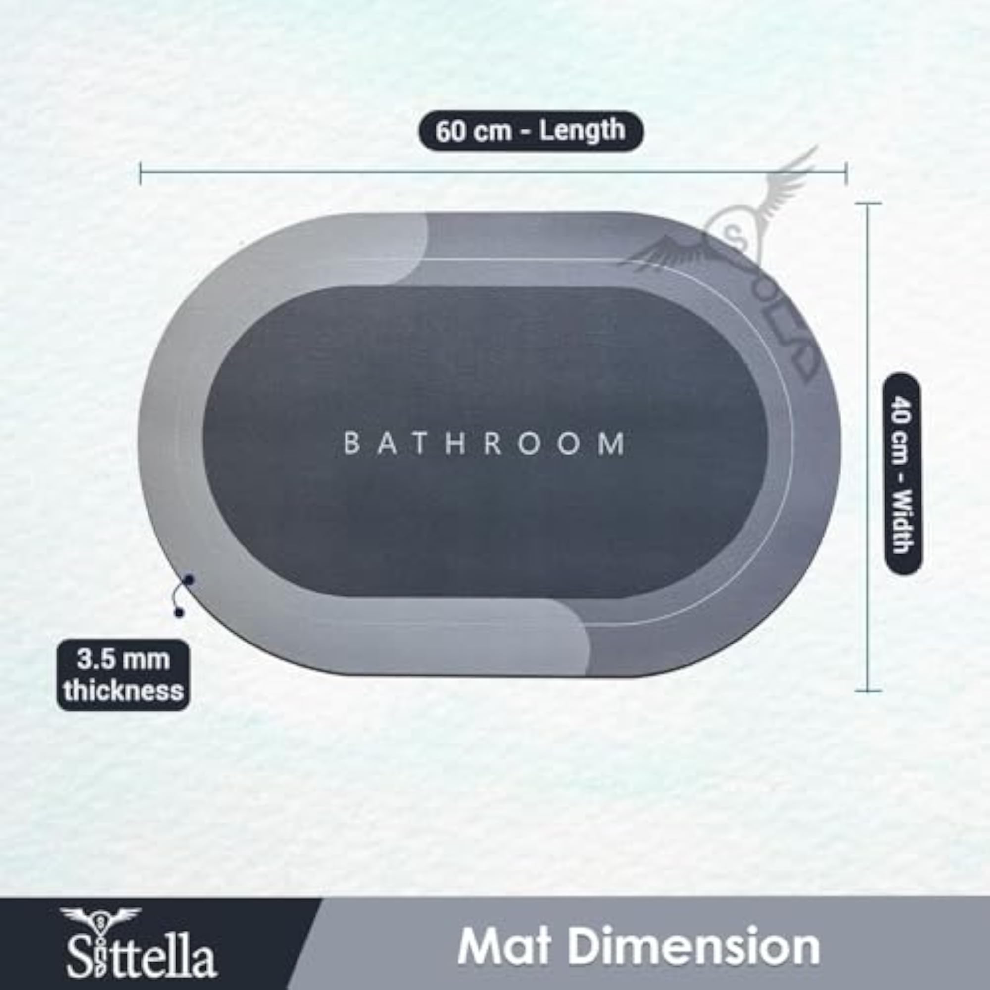Quick Dry Water Absorbent Floor Mats, Set of 2