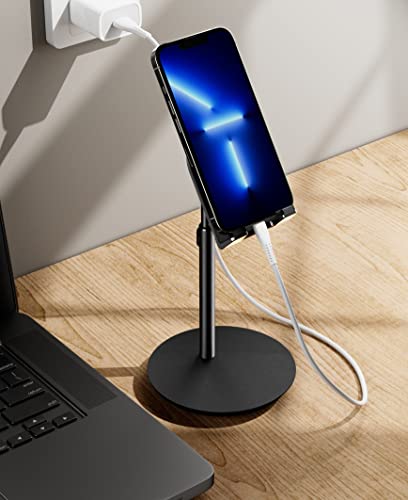Ktrio Cell Phone Stand For Desk, Height Angle Adjustable Phone Holder, Taller Phone Tablet Stand Compatible With Iphone 14 13 12 Pro, 11 Pro Max, Xr, 8 Plus, Pad, Desk Accessories - Black #TOP2
