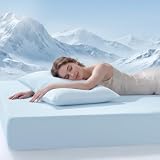 PHF Double-Sided Cooling Spannbettlaken Doppelbett, Q-Max > 0,5, Atmungsaktiv & Seidig Weich für heiße Schläfer & Nachtschweiß, passend für Matratzen bis 40 cm Steghöhe, Nur Spannbettlaken, Eisblau