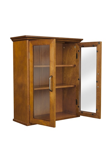 Elegant Home Fashions Avery Removable Wooden 2 Door Wall Cabinet With Storage, Oiled Oak #TOP1