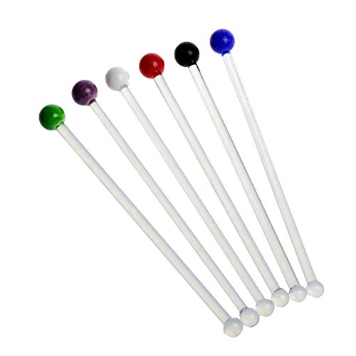 Rink Drink Gin / Cocktail Glass Swizzle Sticks - Pack Of 6 Multi Coloured Stirrers