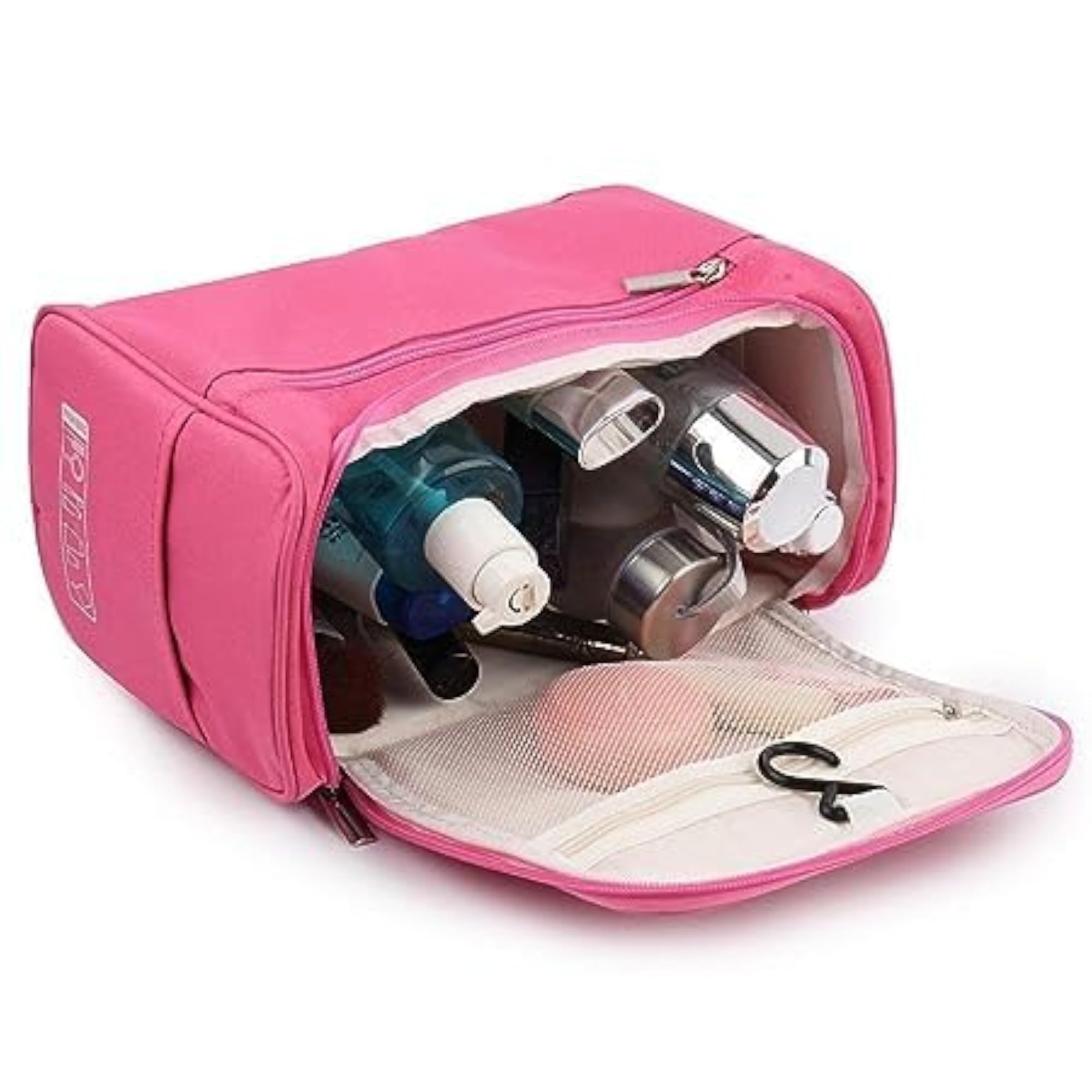 Women's Pink Cosmetic Organizer Zipper Pouch, Travel Toiletry Bag
