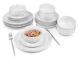 porzellan geschirr set weiss DAS TELLER-SET: Mit dem Set New Port können Sie 6 Personen für ein exzellentes Dinner bedienen. Das 24-teilige Teller-Set besteht aus 6 Speiseteller, 6 Desserteller, 6 Suppenteller & 6 Schalen